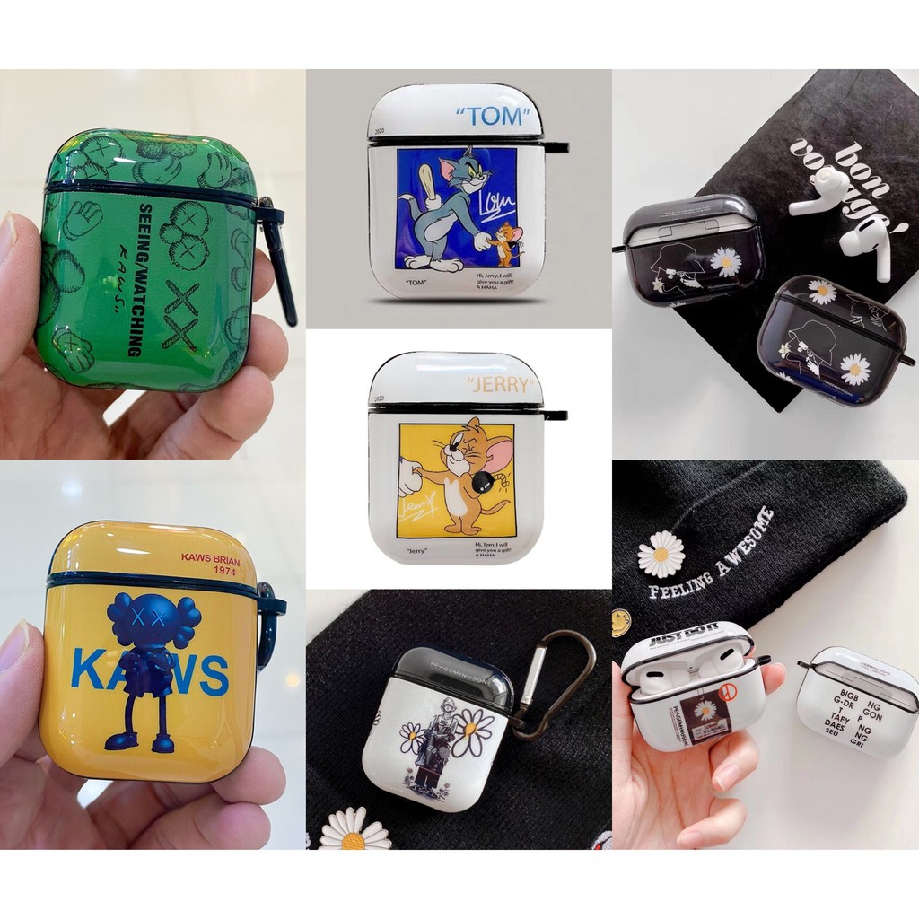 Hộp đựng airpods với hơn 20 hình hoạt hình 3D có móc silicone bảo vệ tại nghe Bluetooth | BigBuy360 - bigbuy360.vn