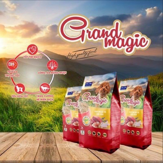 &lt;Bao lớn tiết kiệm&gt; thức ăn cho chó Grand magic dog 12kg (12 bao 1kg)