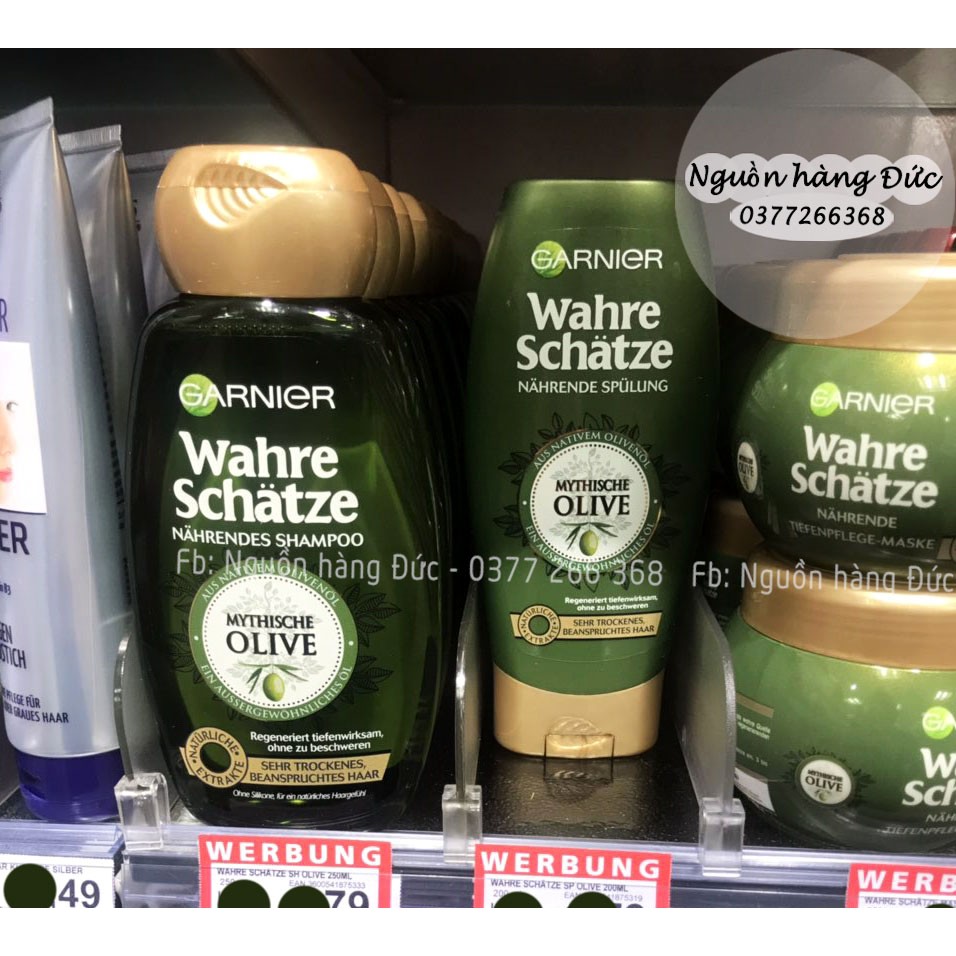Bộ dầu gội và xả Garnier Wahre Schatze của Đức
