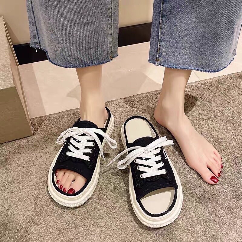 Dép nữ buộc dây đế bánh mì siêu êm sẵn 3 màu cực hót