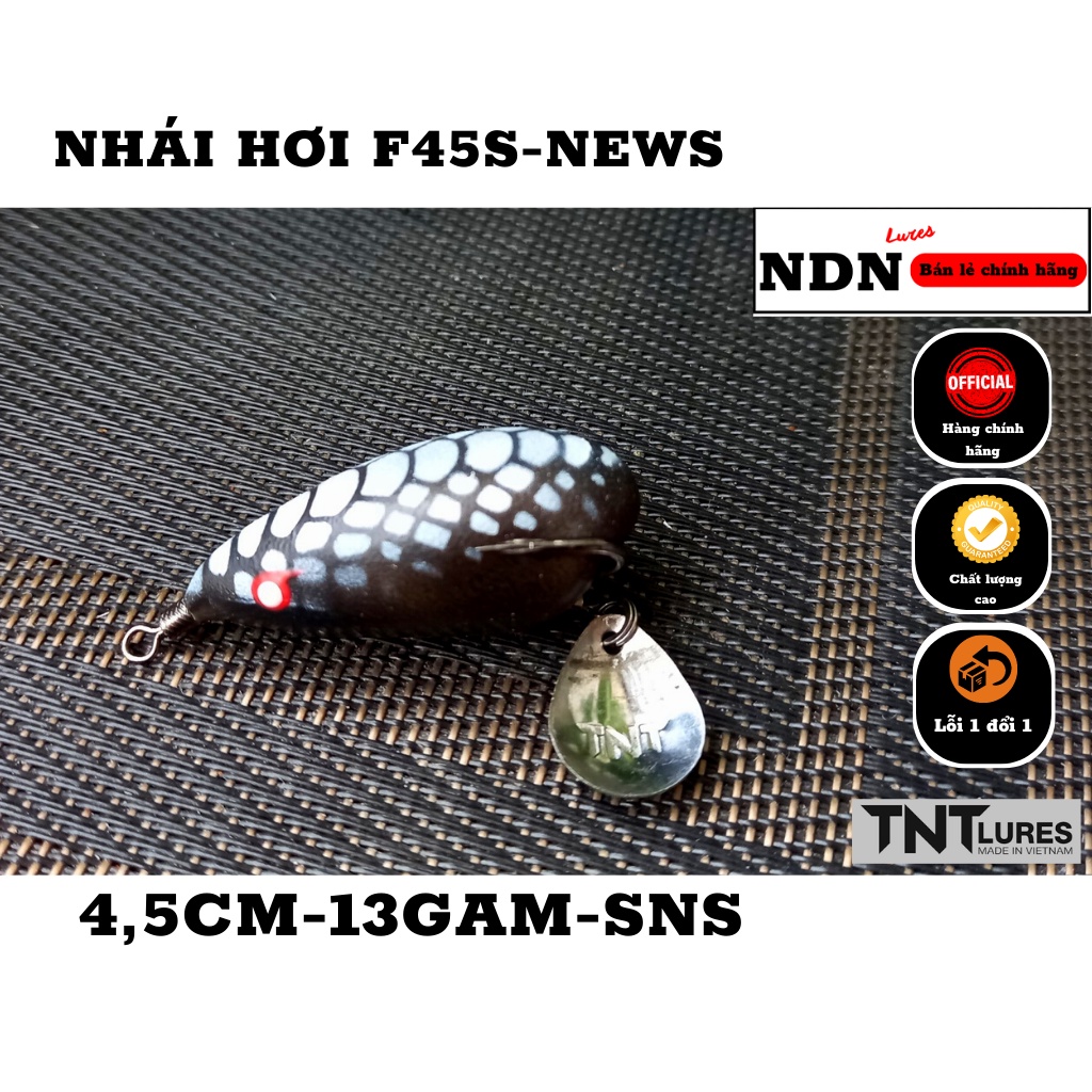 Mồi lure NHÁI HƠI F45S TNT Lure, mồi giả câu cá lóc 4.5cm-13gam-action chìm NEWS