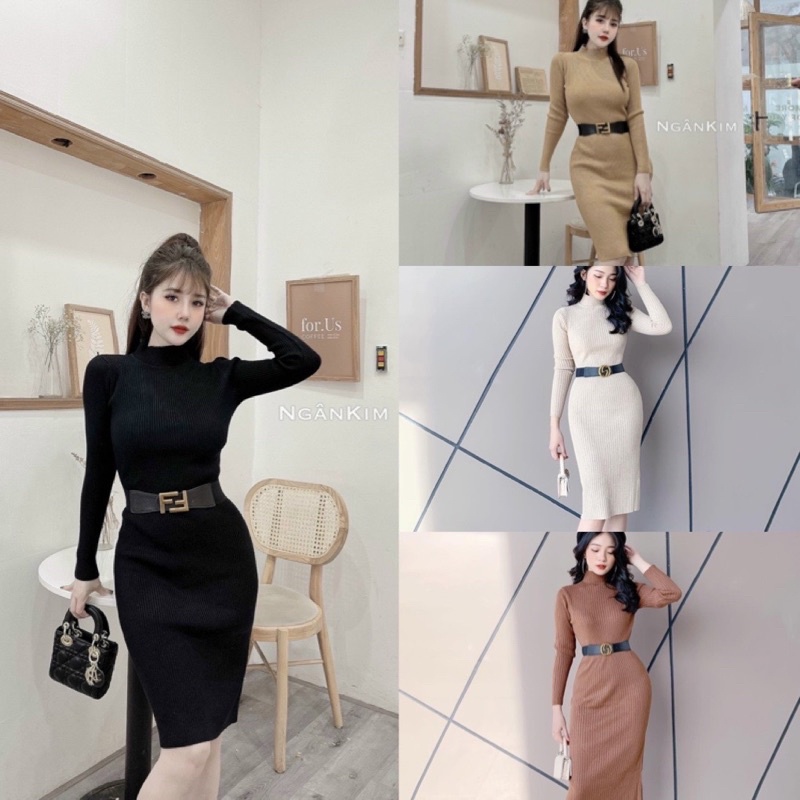 Váy len tăm nhỏ cổ 5p hot hit(kèm ảnh thật,video) | BigBuy360 - bigbuy360.vn