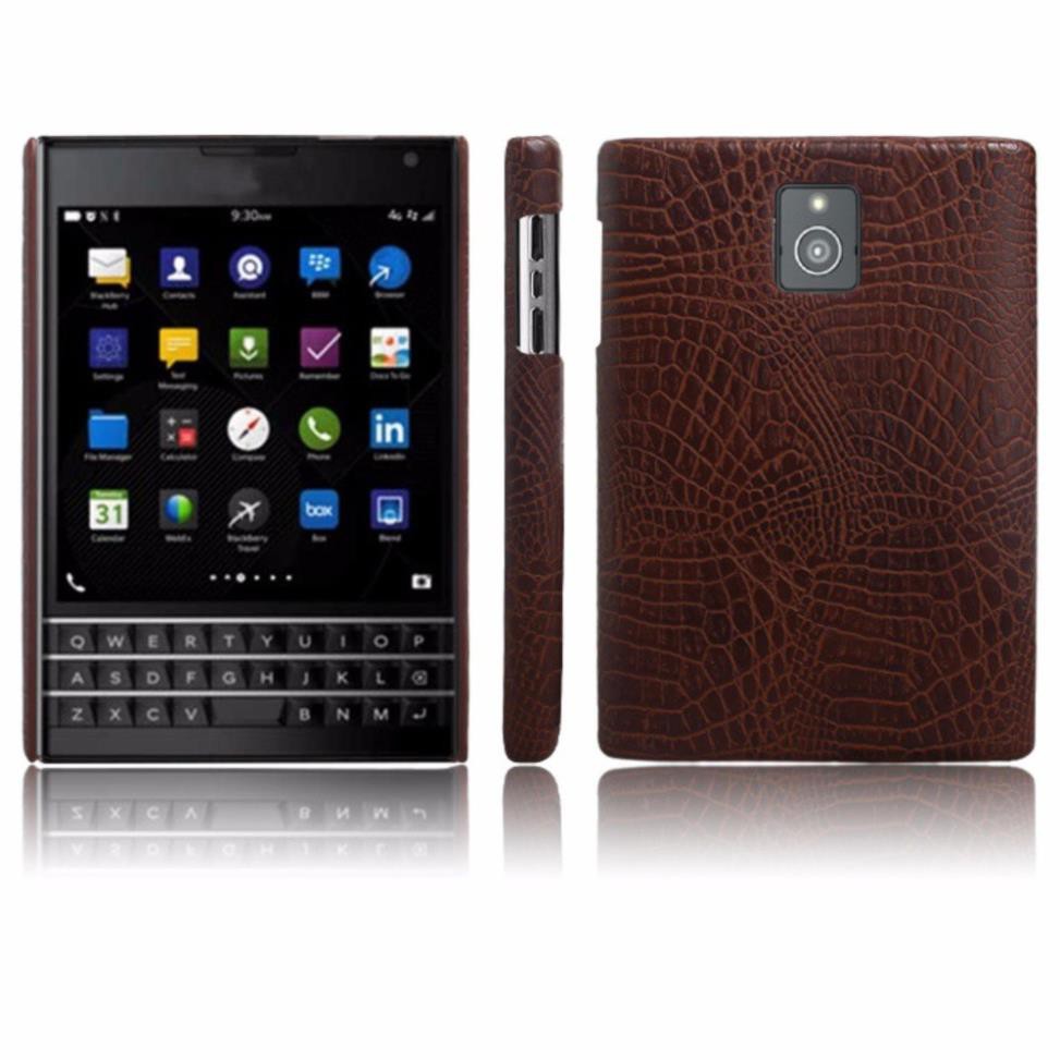 VIP -  Ốp Lưng Blackberry Passport Vân Cá Sấu Màu Nâu  - Khắc tên miễn phí