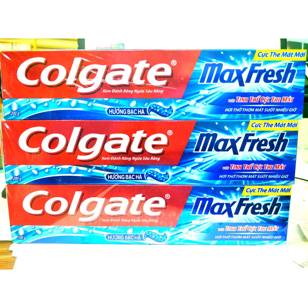 Ba kem đánh răng Colgate Maxfresh hộp 200g