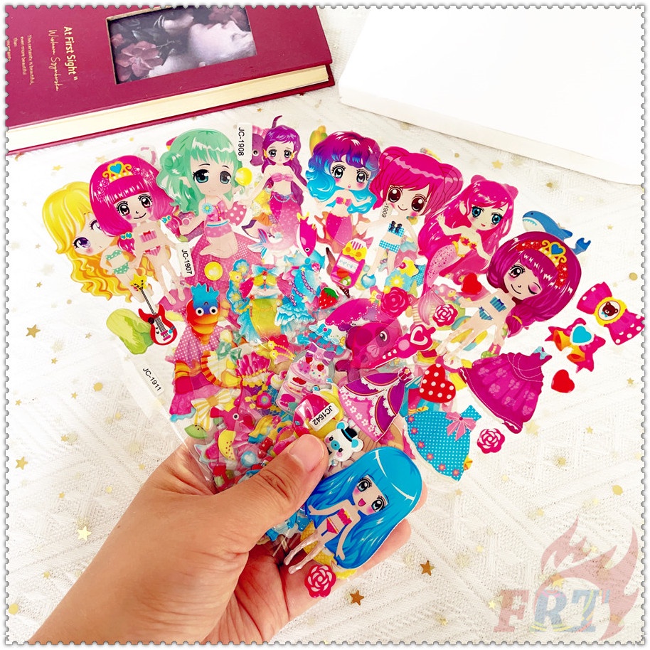 ❀ Miếng Dán Trang Trí Hình Hoạt Hình Xinh Xắn Cho Bé Gái Q-1 DIY ❀ 1 Miếng Dán Bong Bóng 3D Bằng PVC Chống Nước