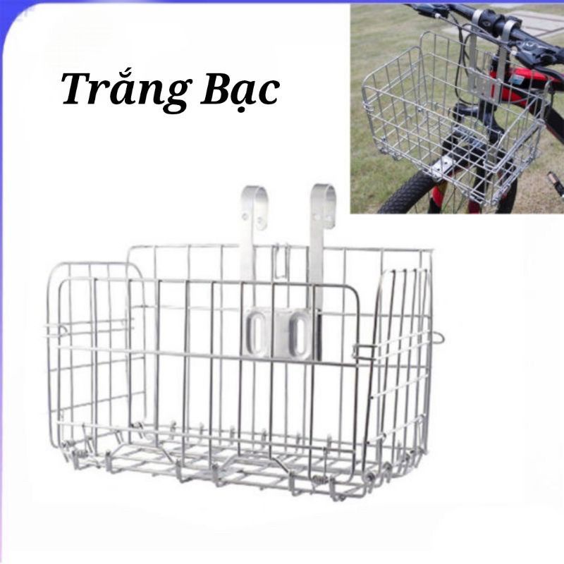 giỏ xe đạp thể thao, xe đạp gấp, móc ghi đông tay lái, tiện lợi, gấp gọn dễ dàng
