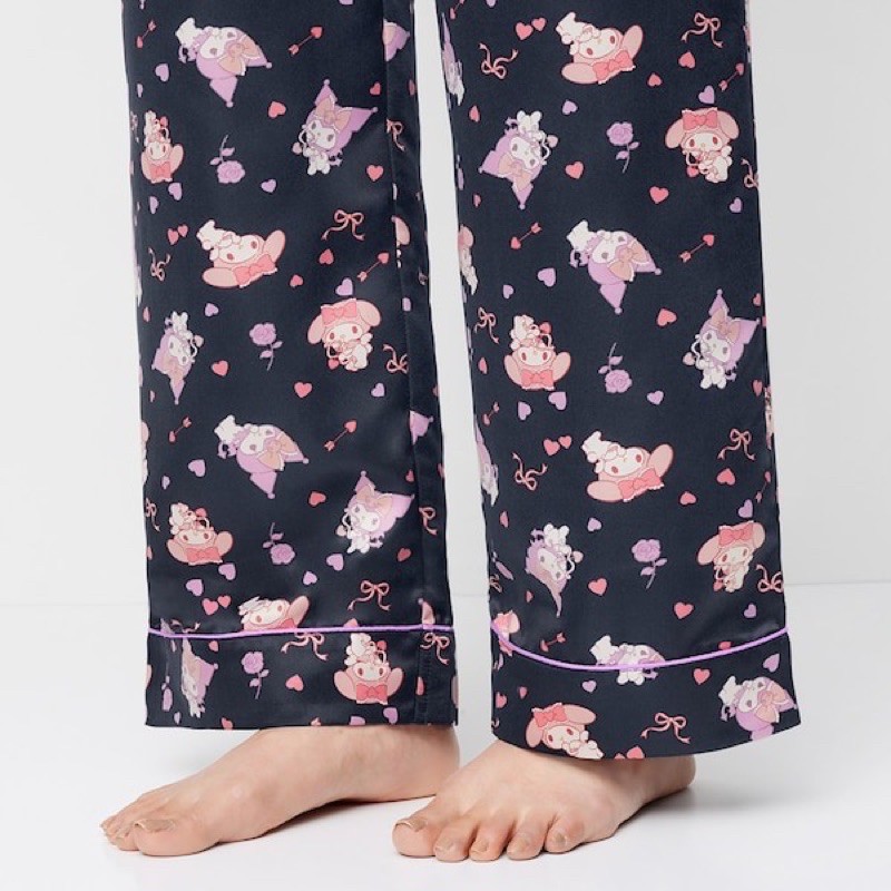 Bộ quần áo dài pyjama nữ in hoạt hình Melody ngộ nghĩnh, dễ thương của GU - Nhật Bản