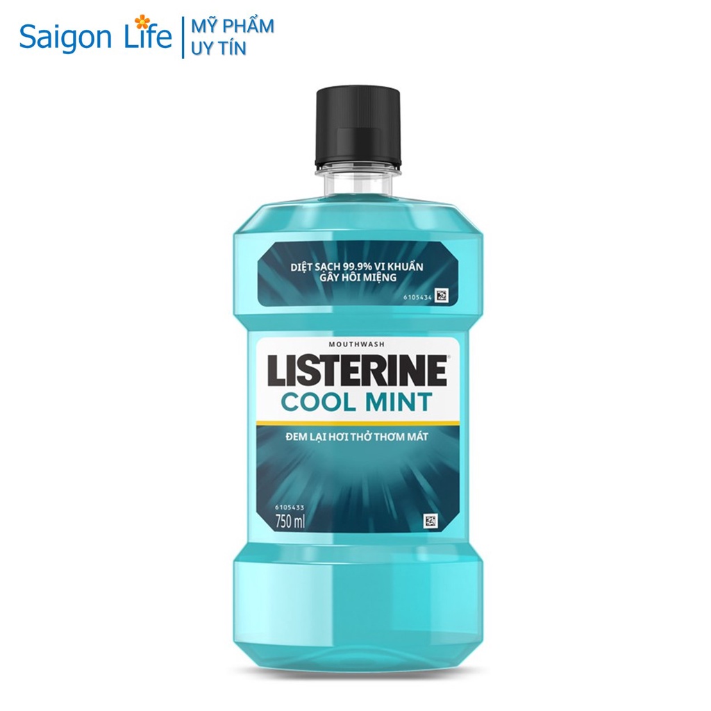 Nước Súc Miệng Listerine Diệt Khuẩn, Giữ Hơi Thở Thơm Mát Listerine Coolmint Mouthwash 750ml