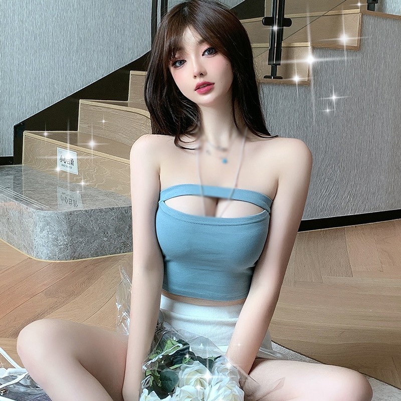 Áo Croptop Dáng Ôm Trễ Vai Màu Trơn Quyến Rũ Cho Nữ