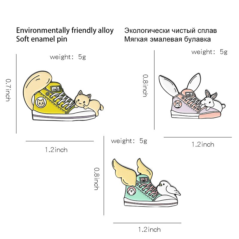 Ghim cài áo hình giày hoạt hình dễ thương