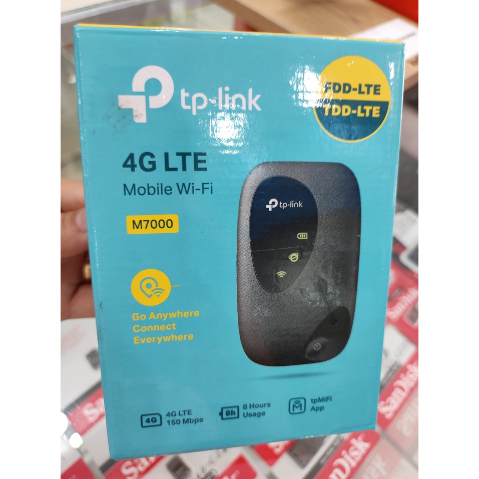 [Mã 154ELSALE2 giảm 7% đơn 300K] Bộ Phát Wi-Fi Di Động 4G LTE TP-Link M7000 (Hàng trưng bày) Hình thực tế