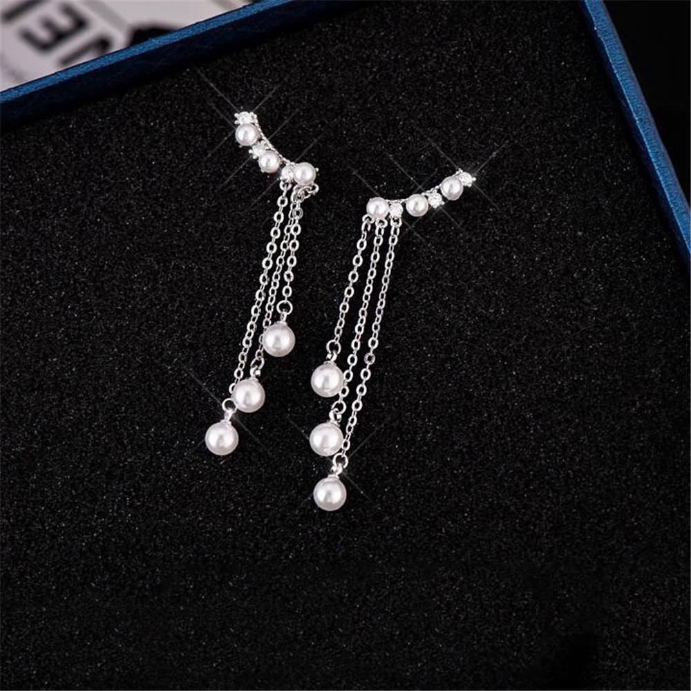 Khuyên tai nữ dài đính ngọc thời trang