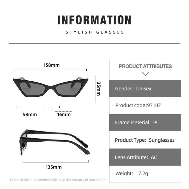 (KIQI-FASHION) COD Kính Mát Mắt Mèo Chống Tia Uv400 Thời Trang Mới