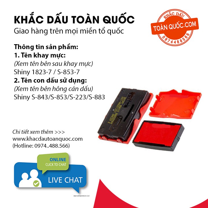 Khay mực con dấu Shiny (Đủ các loại)