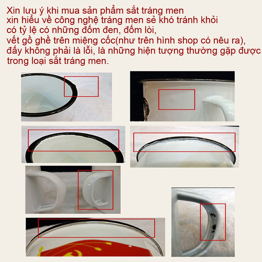 [Có Sẵn]Cốc Cà Phê Sắt Tráng Men Phong Cách Cổ Điển Ly Dã Ngoại Du Lịch 350ml