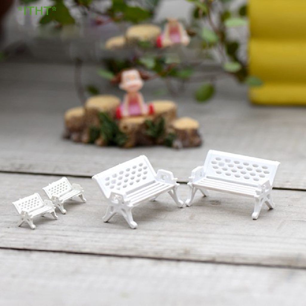 Bộ 3 Mô Hình Ghế Công Viên Mini Trang Trí Tiểu Cảnh Mới