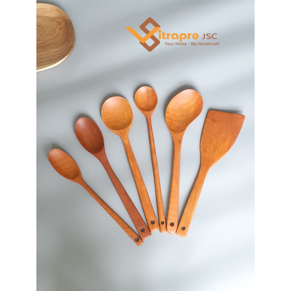 Muôi, vá, sạn gỗ, đũa xào xào nấu thức ăn Vitrapro cao cấp, an toàn sức khỏe