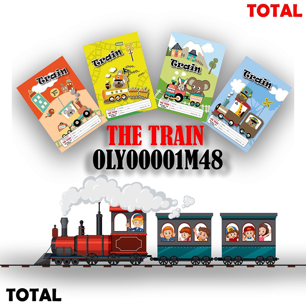 Vở ô ly cao cấp 48 trang TOTAL THE TRAIN - 10 QUYỂN