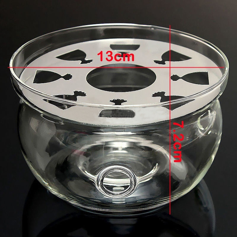 Giá Đỡ Nến Sưởi Ấm Hình Tròn Bằng Thủy Tinh Trong Suốt