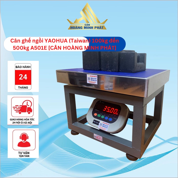 Cân Ghế Điện Tử YAOHUA (Taiwan) 100kg đến 500kg A501E (cân chốt số - cân động vật) - BH 2 NĂM [ CÂN HOÀNG MINH PHÁT]