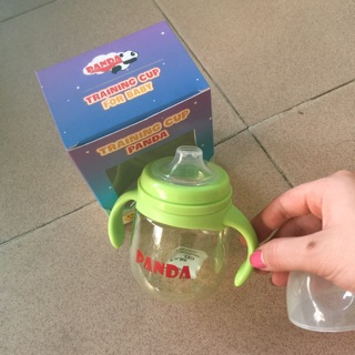 Cốc tập uống vòi mềm Panda 280ml