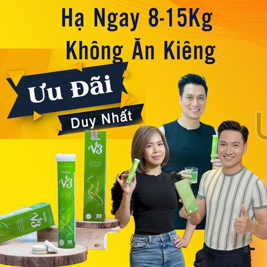 Vinslim V3 sủi giảm cân chính hãng hỗ trợ giảm cân nhanh an toàn cấp tốc tại nhà hiệu quả V65 - M