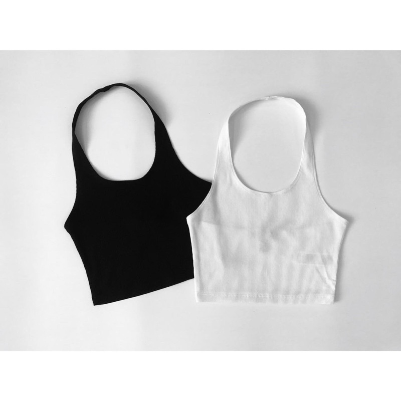 Ribbed halter croptop
