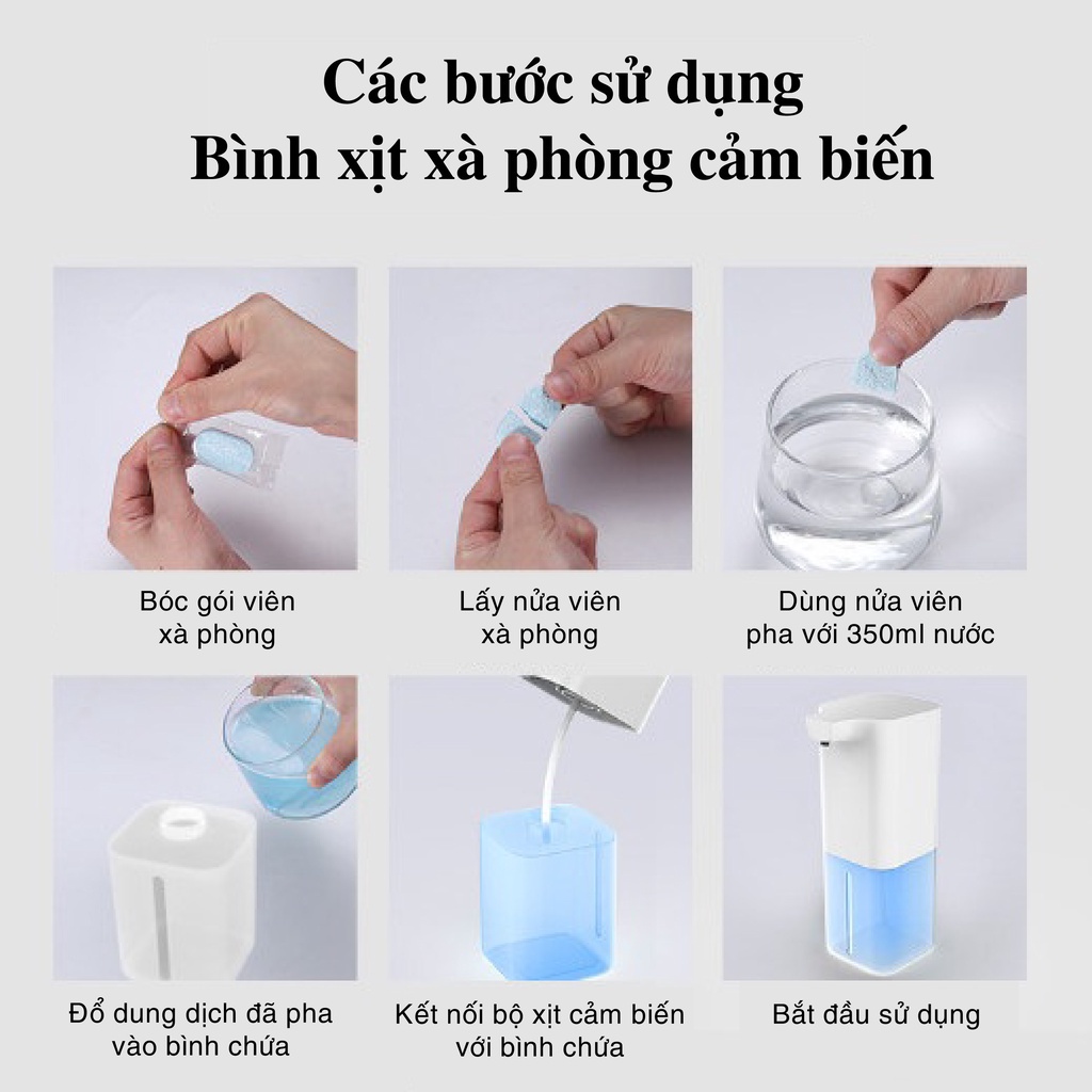 Bình Xịt Xà Phòng Rửa Tay Tự Động - Máy Xịt Xà Phòng Cảm Ứng Hồng Ngoại( Tặng 1 viên xà phòng)