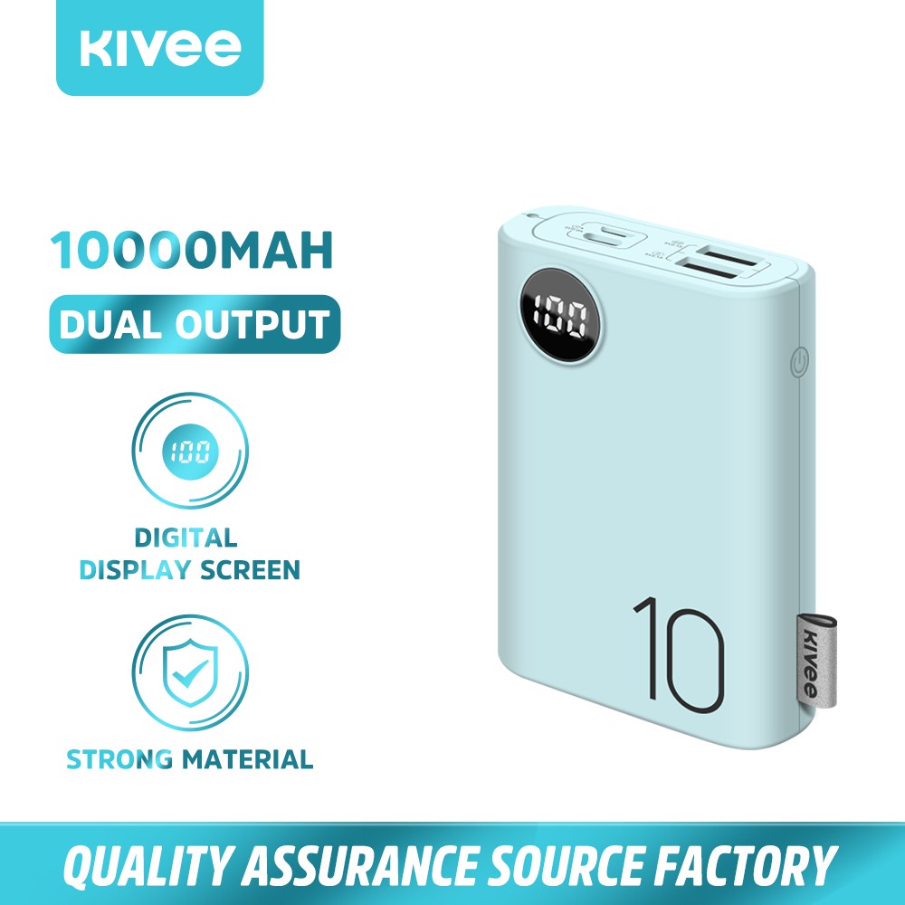 [ Chính Hãng Kivee ] Pin Sạc dự phòng dung lượng 10000 mAh PF23 màn hình hiển thị LED hỗ trợ sạc nhanh