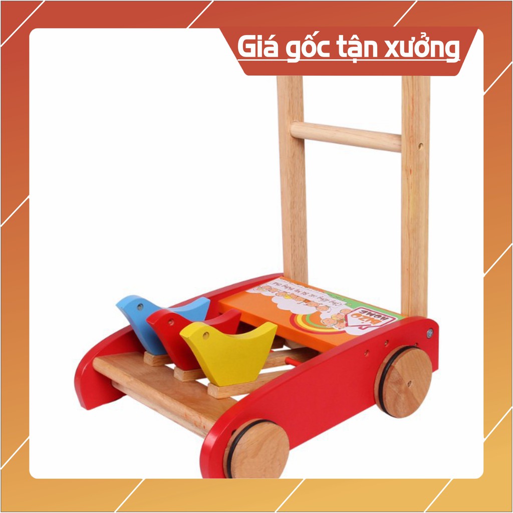 [Giá sỉ] Xe tập đi 3 con chim bằng gỗ tự nhiên cho bé - xe tập đi con  gà