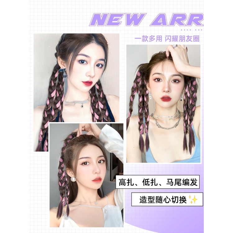 Tóc Tết Bím Tự Nhiên Bằng Sợi Tổng Hợp Dành Cho Nữ Mix 2 Màu