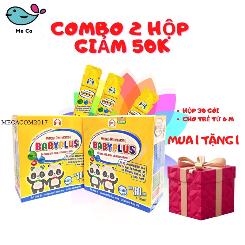 Combo 2 hộp SIRO ĂN NGON BABYPLUS  Siro Ăn Ngon Baby Plus giúp tăng cường tiêu hóa, giúp trẻ ăn ngon, cơ thể khỏe mạnh