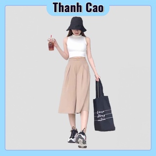 Quần ống rộng đũi xuông xếp ly