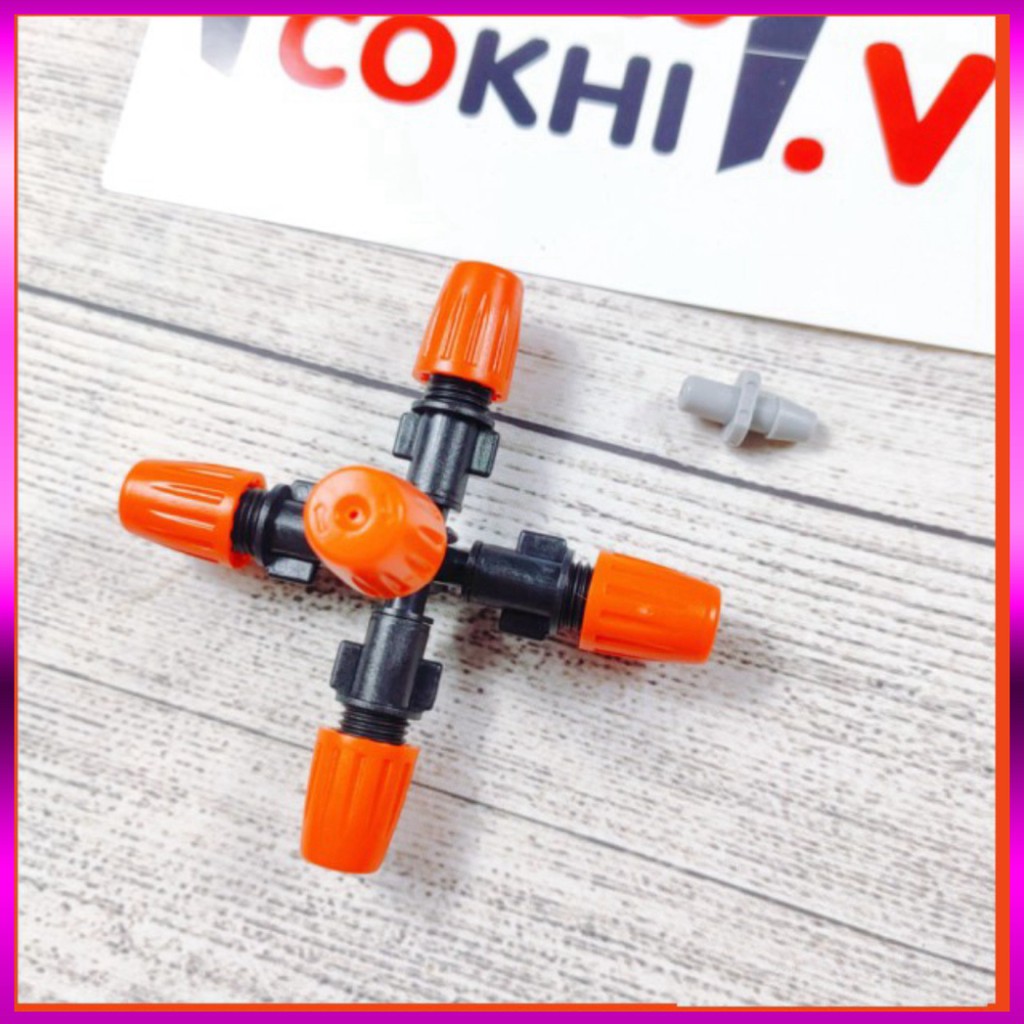 15 Béc phun sương 5 tia nhựa, kèm khởi thủy gắn ống 6-8 ly, dùng tưới cây, tưới lan