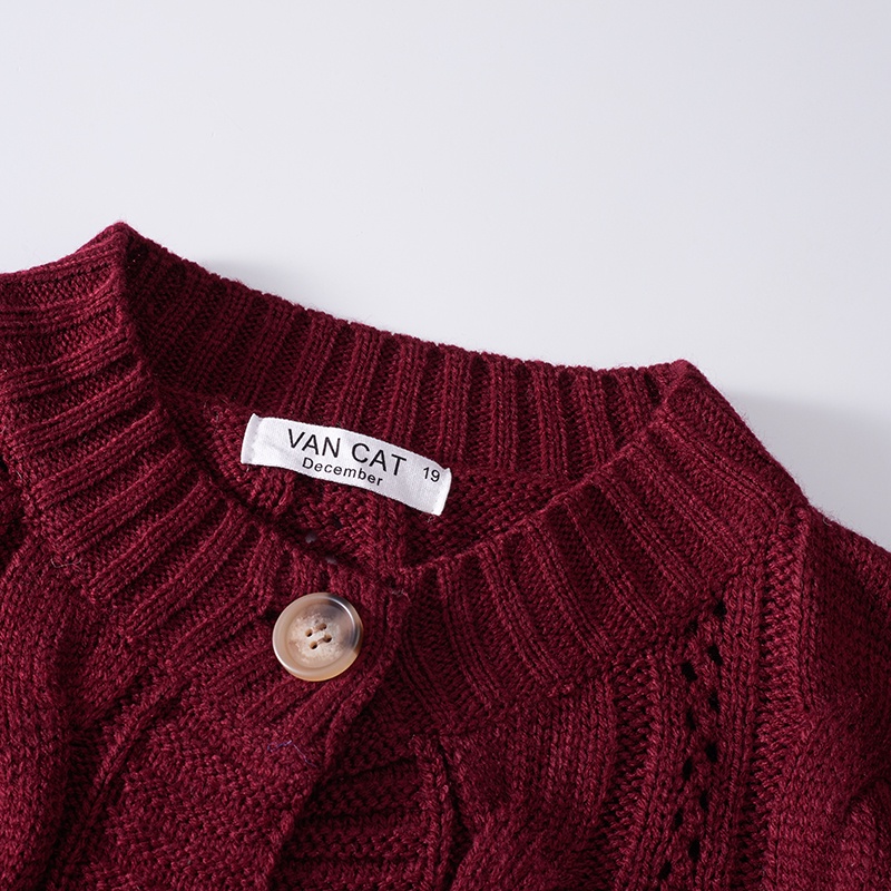 Áo cổ tròn khoác len cardigan của phụ nữ mặc ngoài mùa thu đông 2021