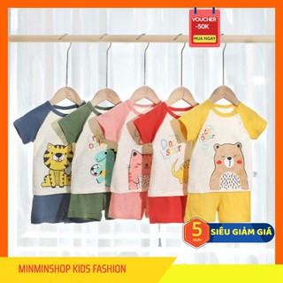 [FREESHIP] Bộ Cộc Tay Thun Lạnh Hoạt Hình Trẻ Em Dễ Thương Cho Bé Trai Bé Gái Vải Cotton Co Giãn hãng Minky Mom mã YS002