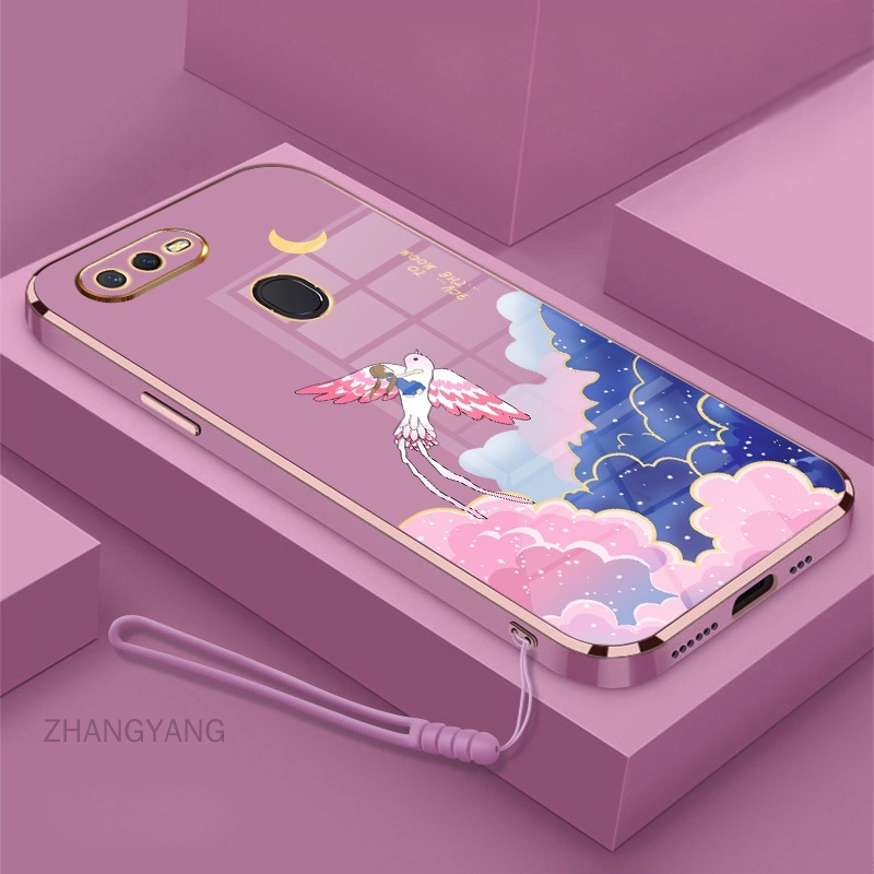 Ốp Điện Thoại Viền Mềm Mạ Điện In Hoạt Hình Kèm Dây Đeo Cho iPhone x iPhone xs iPhone xs max