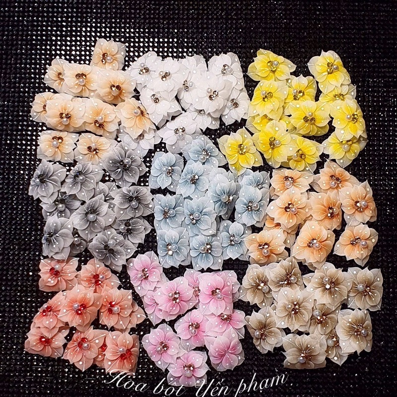 Hoa Bột Nail - Hoa Chân Vuông Hot Hit Gắn Móng Xinh (Giá 1 Bông)