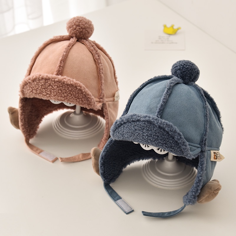 Mũ lông siêu dễ thương bảo vệ tai thời trang thu đông dành cho bé trai