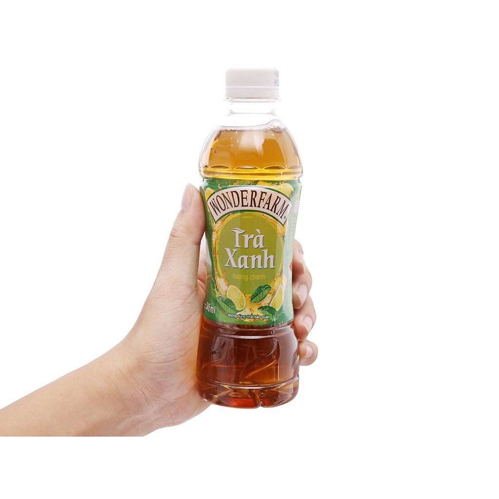 Thùng 24 Chai Trà Xanh Hương Chanh Wonderfarm Tea Nước Uống Giải Khát Chai Nhựa PEP 345ml Date Luôn Mới