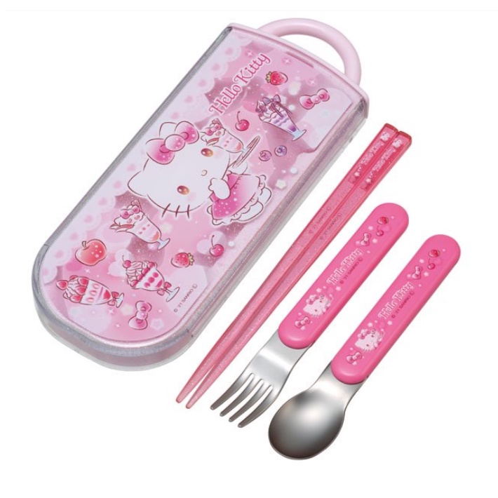 Hộp Đựng Cơm Trưa Hình Vòm Vuông 450ml Rbf3Aag Kháng Khuẩn Kèm Muỗng Hình Hello Kitty