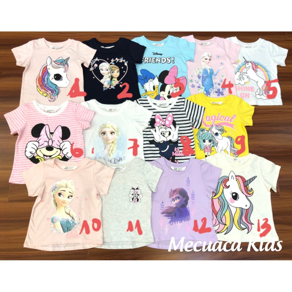 [6-10y] [CHỌN MẪU] Áo phông/áo cộc tay cotton cho bé/bé gái pony elsa mickey minnie