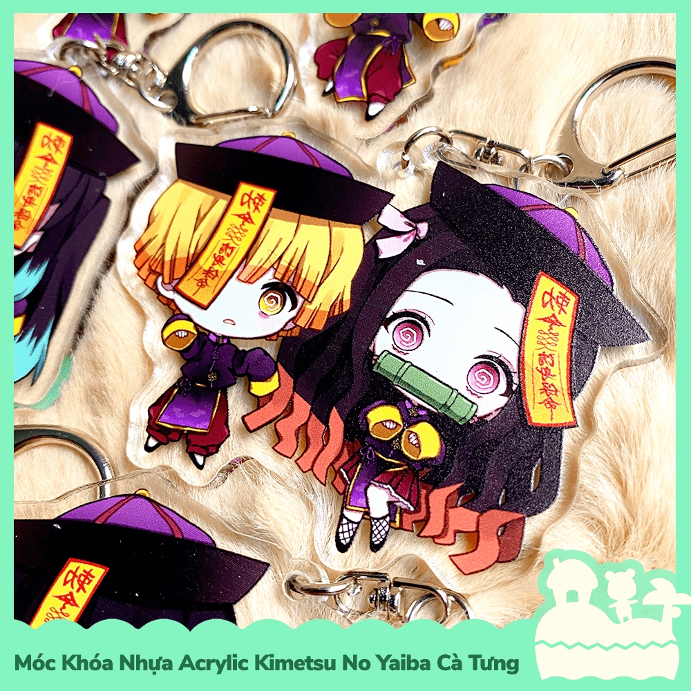 [Sẵn VN - NowShip] Móc Khóa Keychain Acrylic Nhựa Trong Anime Manga Kimetsu No Yaiba Demon Slayer Cà Tưng