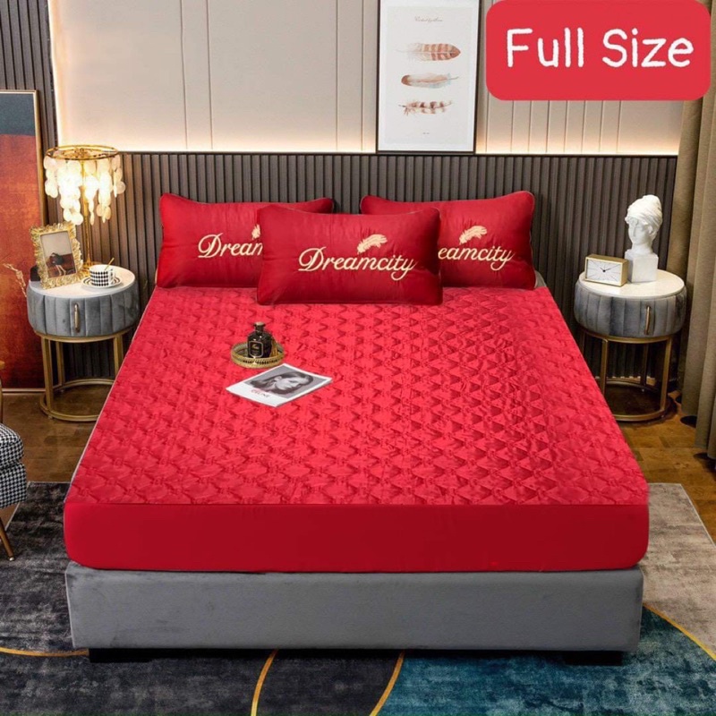 Ga gối bọc chun  lụa trần chữ H mềm mịn dùng cho cả 4 mùa