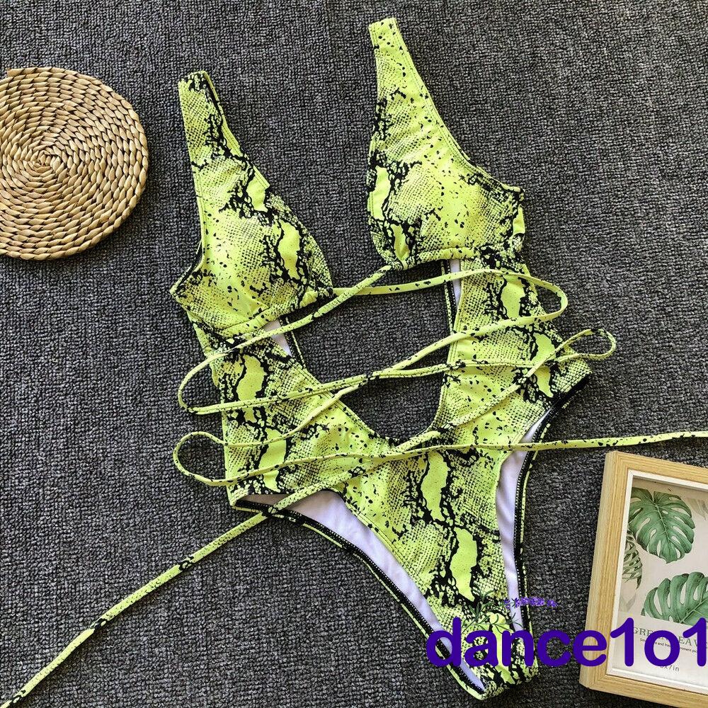 Đồ bơi buộc dây họa tiết sành điệu gợi cảm cho nữ