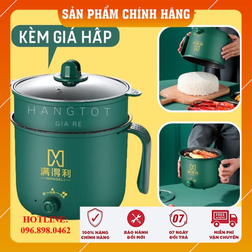 [CHÍNH HÃNG-FREESHIP] Nồi Điện Đa Năng Cao Cấp, Nồi Lẩu Điện Mini Nồi Cơm Điện Mini Đa Năng, Ca Nấu Mì Chống Dính 1.8L