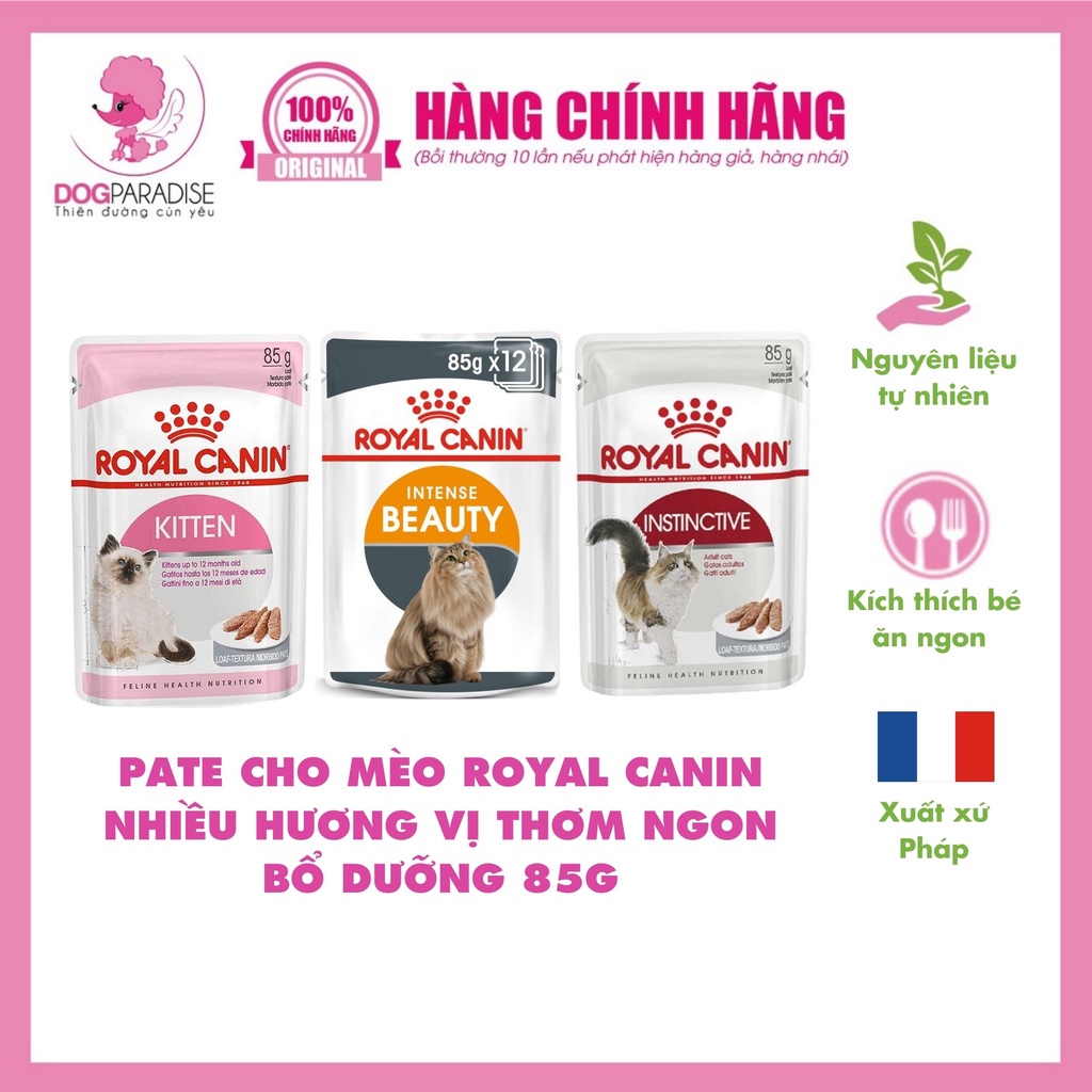Pate cho mèo Royal Canin nhiều hương vị thơm ngon bổ dưỡng 85g - Dog Paradise