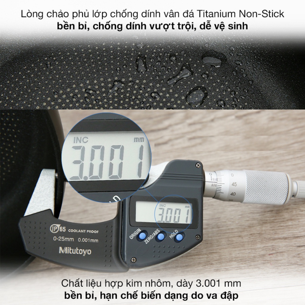 Chảo chiên Tefal Ultimate hợp kim nhôm phủ Titanium chống dính cao cấp có thể sử dụng bếp từ - Sản xuất tại Pháp - HAPOS