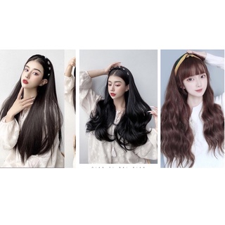 Tóc Giả Cài băng đô (cài bính, cài đá, cài nhún) ,tóc cài nửa đầu gắn tóc thẳng, xoăn
