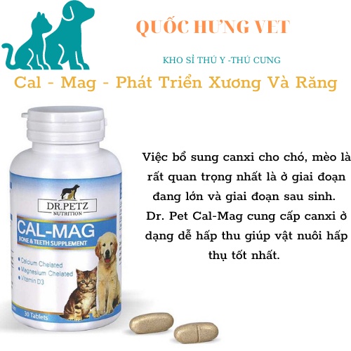 Canxi chó mèo Dr. Petz Cal-Mag  - QUỐC HƯNG VET